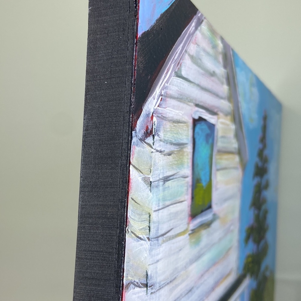 Acrylic Painting  The Lake House Home Accent Cottage core  Wall Decor - Picture 5 of 6